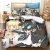 Fashion 3D Printing  Anime Blue Exorcist Bedding Set Duvet Covers Pillowcases One Piece Comforter Bedding Sets Bedclothes Bed