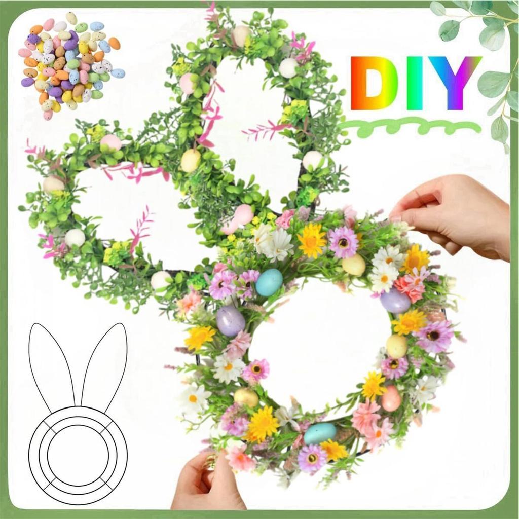 Easter wreath frame Easter bunny egg and turnip shaped wreath frame for Easter DIY crafts, Easter holiday hanging decorations