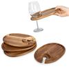 New Wooden Appetizer Plates Durable Easy To Clean Wine Glass Holder Elegant Charcuterie Accessories Party
