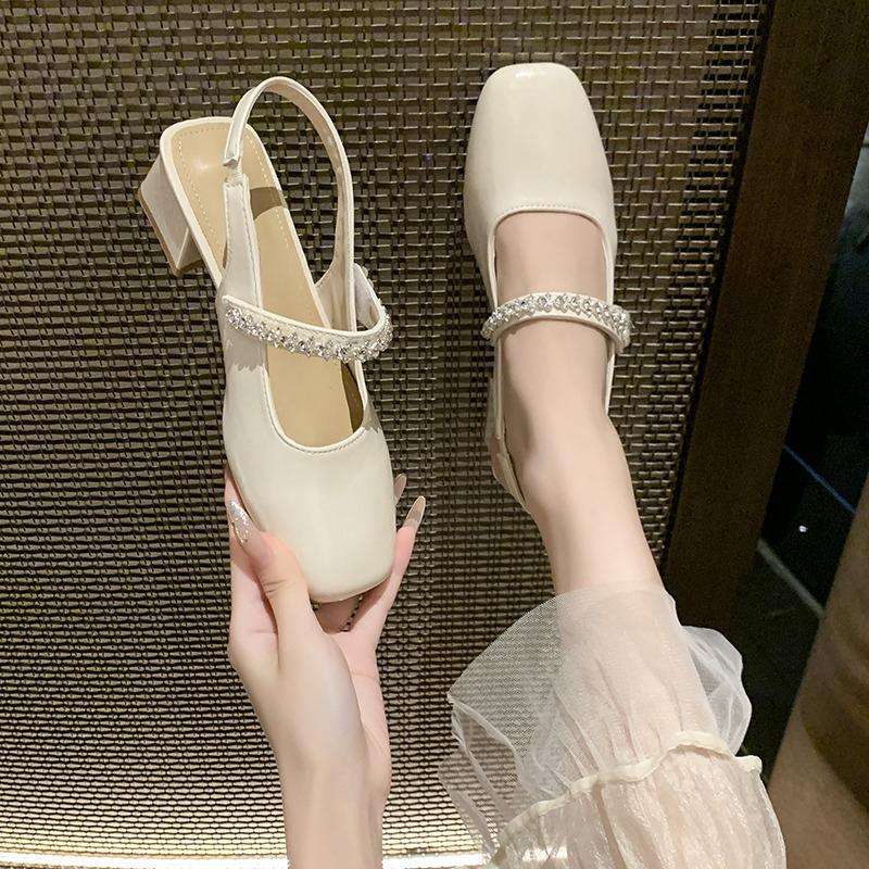 Zapatos Mary Jane de Moda de Punta Cuadrada para Mujer Zapatos Bajos de Moda Primavera 2025 Zapatos de Salón Elegantes para Fiesta para Señora