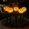 Outdoor Solar Lights Pumpkin Lamp Halloween Decorative Torch Waterproof Floor Mounted Lawn Garden Courtyard Landscape Lanterns