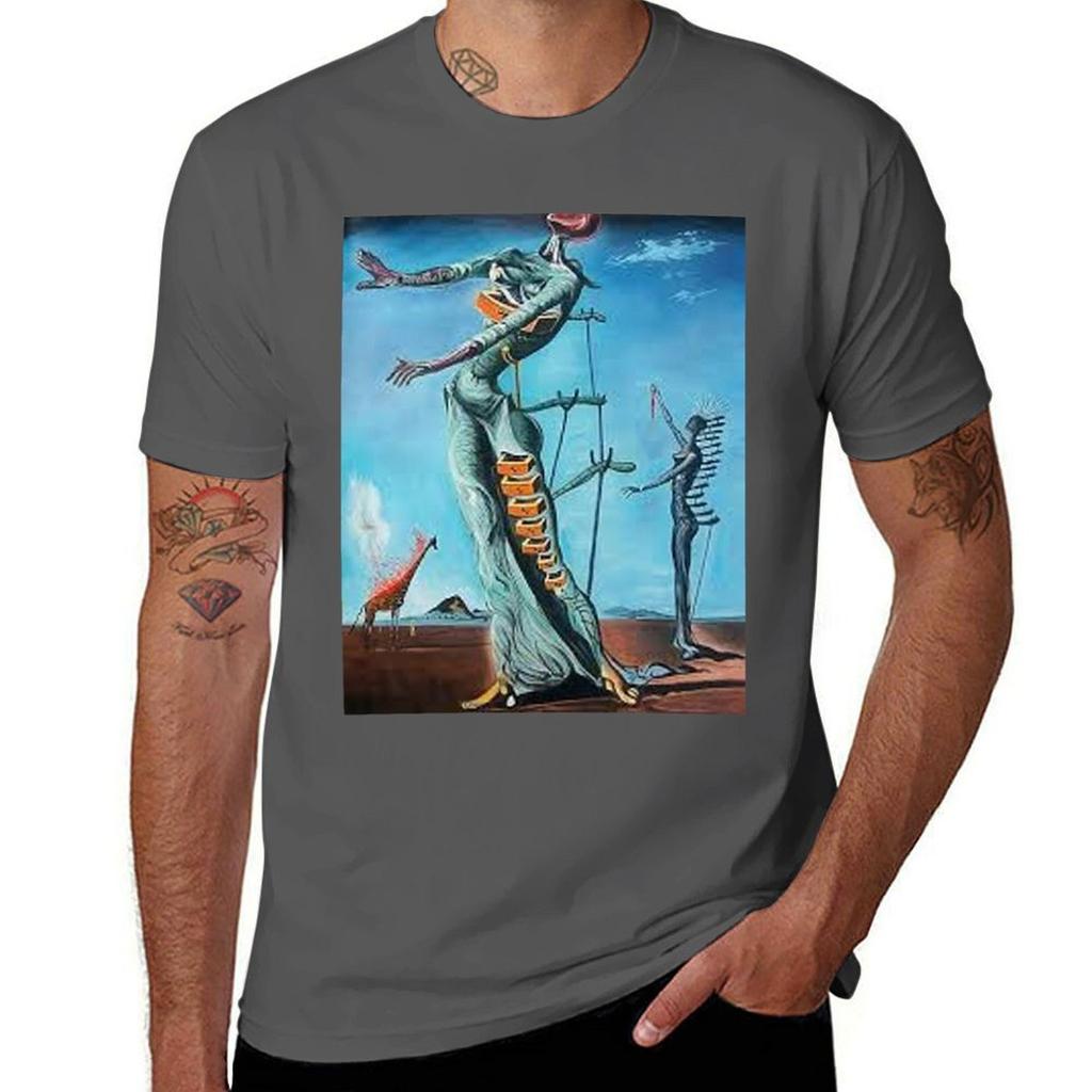 The Burning Giraffe Salvador Dali 1937 Tshirt Worker Basic Short Sleeve Tee