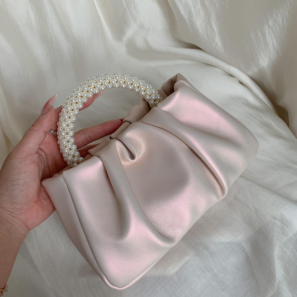 Cloud Wrinkle Bag 2025 New Round Pearl Bag Premium Small Bag Fashion Shoulder Bag Portable Messenger Women's Bag