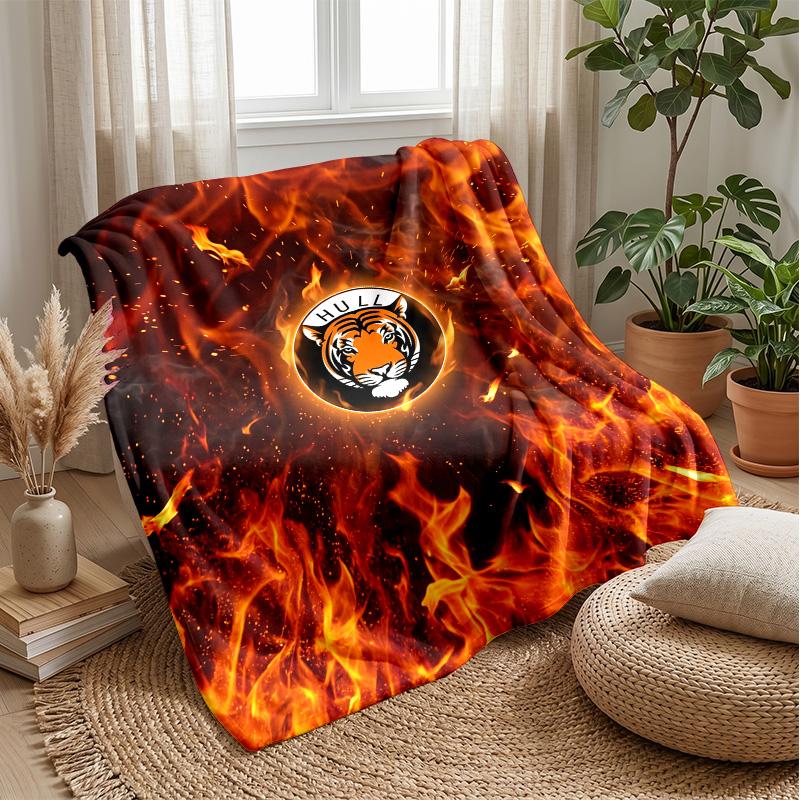 Hull City Football Print Flannel Blanket, Soft Warm Lightweight Throw Blanket for Sofa Bed Camping