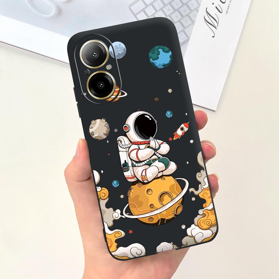 Case For Oppo Realme C67 4G Phone Cases Fashion Astronaut Soft Silicone Shockproof Back Cover Matte Shell For RealmeC67 4G Funda