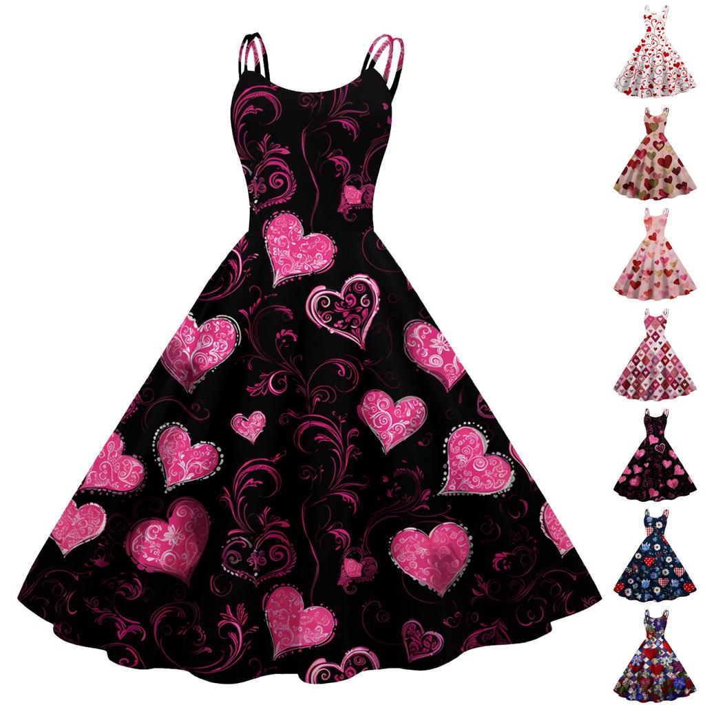 Women's Print Sexy Off-The-Shoulder Punk Vintage Dress