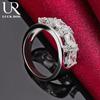 925 Sterling Silber Vier Runde AAA Zirkon Ring Hochzeit Schmuck