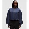 Insulated Ruched Bomber Jacket Night Sea