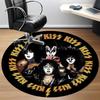 1 Stück KISS Band Büro Runder Teppich, Unter Bürostühlen Schlafzimmer Wohnzimmer Heimdekoration a1016295