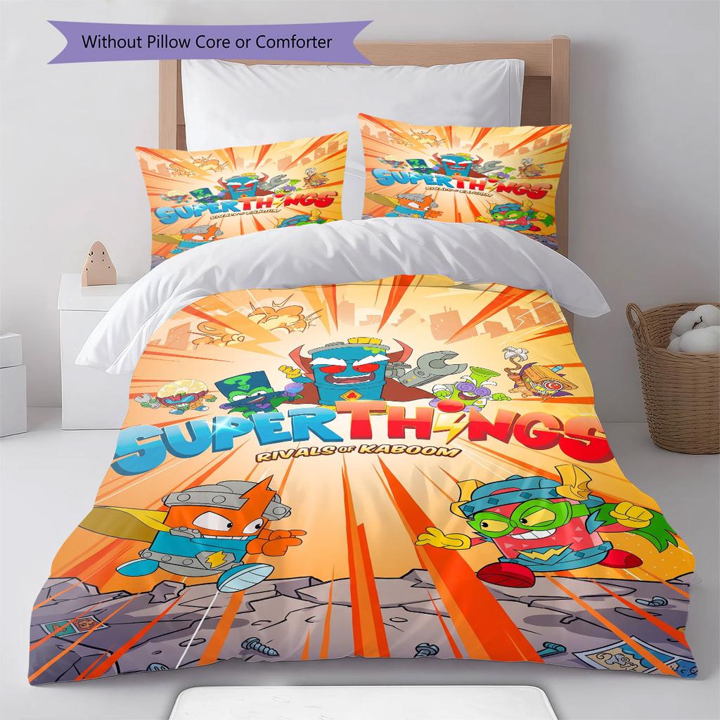 Superthings Bedding Quilt Set Quilt Cover Pillowcase Home Decoration Birthday Gift (1 * duvet cover + 2 * pillowcase, without core)