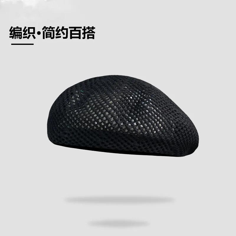 New Summer Solid Beret Hat For Women Outdoor Fashion Casual Hollow Breathable Sun Hat Female Boina Bonnet Cap Whiolesale Gift