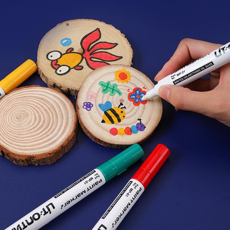 12 Colors Paint Pens,Waterproof Marker Fiber Nib,Drawing,DIY,Graffiti,Car Tire,Industrial Marking,Colorful Touch-Up Paint Marker