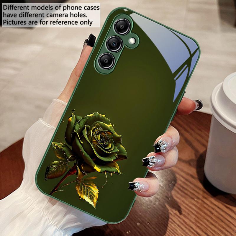 The Dark Golden Rose For Samsung A 73 72 71 70 56 55 54 53 52 51 50 42 35 34 33 32 31 26 25 24 23 22 30 20 Glass Phone Case