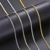 Gedrehte Seilkette Halskette Herren Edelstahl Seile Lange Halskette Minimalistisch Goldfarben Kupferfarben Hip Hop Schmuck 3mm 60cm