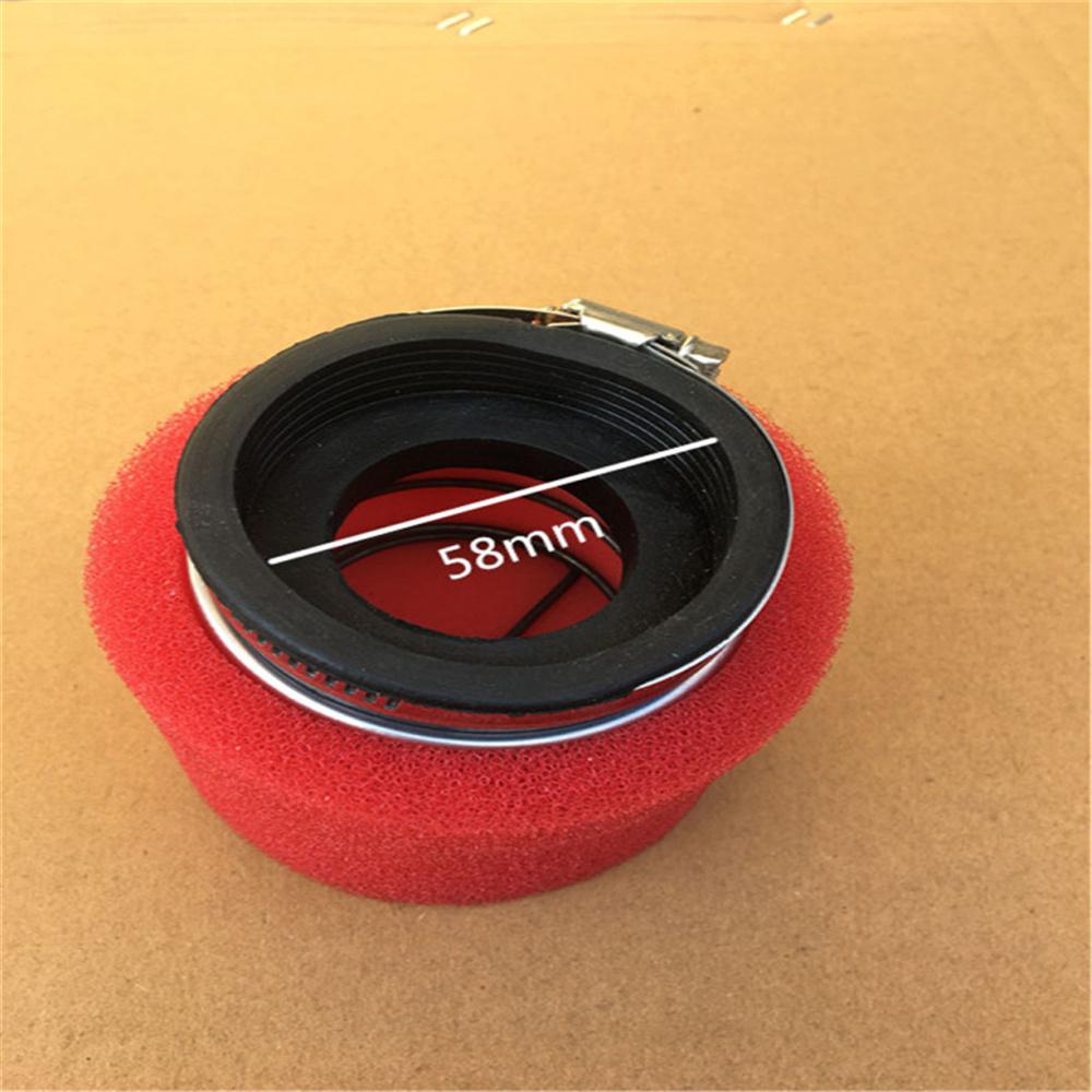 58mm Motorrad Luftfilter Rot Schwamm For Roller ATV Quad Pocket Bike Go-Kart 1X