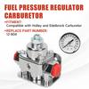 12-804 Fuel Pressure Regulator Carburetor with Gauge Kit 1-4 PSI 3/8IN NPT Port 1-IN&2-OUT Compatible with Holley and Edelbrock