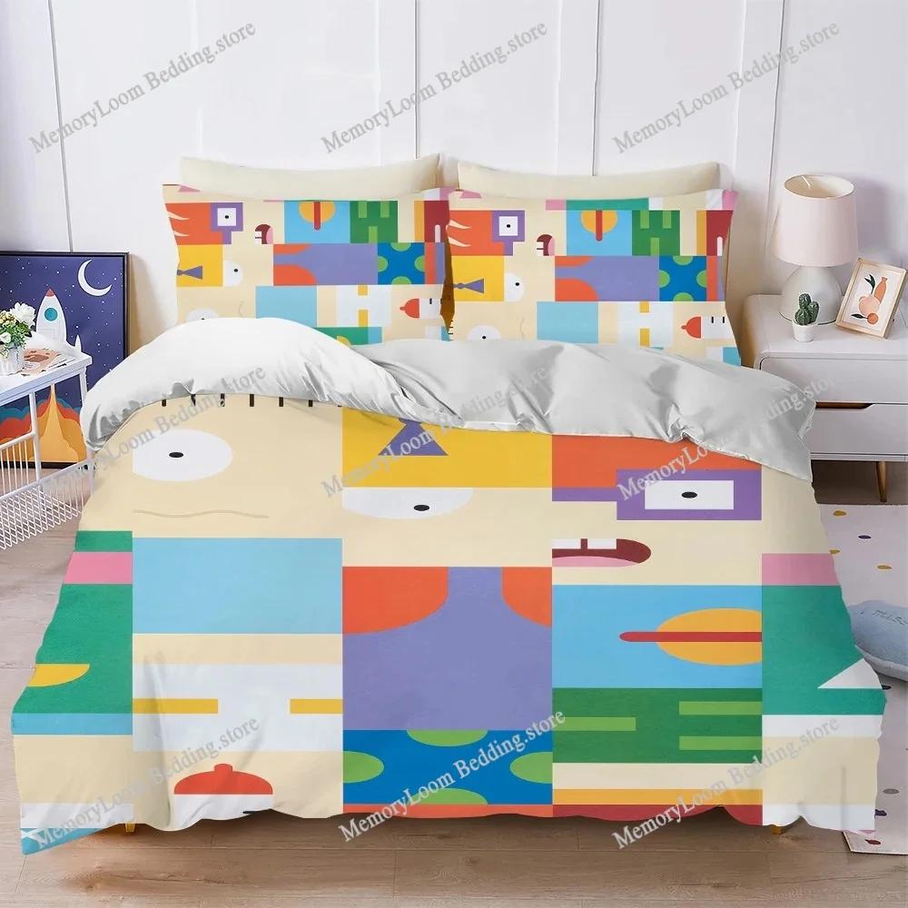 Funny R-Rugrats Cartoon Duvet Cover Set Home Style Bedding Soft Laundry Cotton Bed Four Seasons Student Dormitory Luxury Gift963