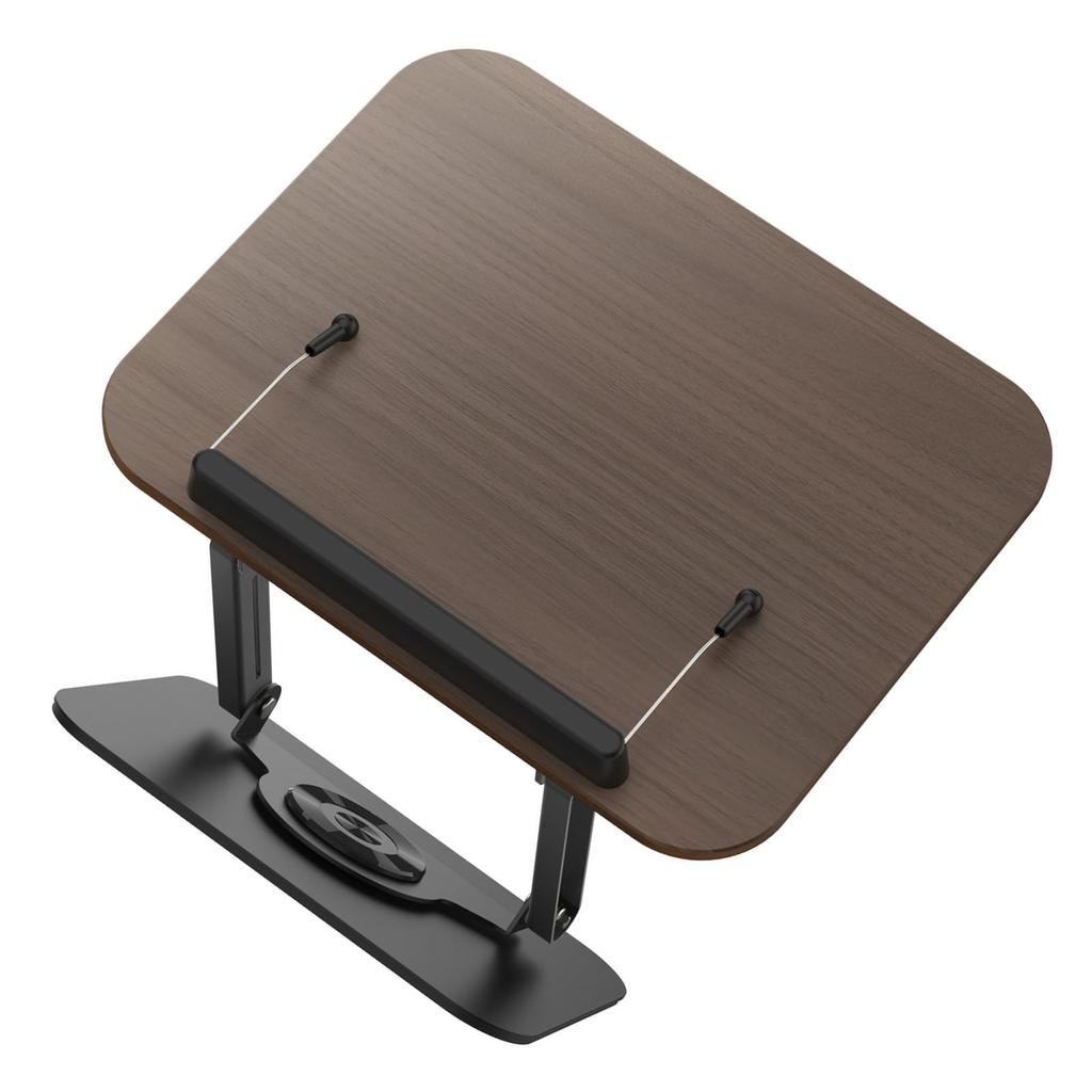 Book Stand Foldable   Book Holder with 360 Degrees  Rotating Base Elastic Clips for Recipe Tablet Laptop