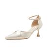 Fashion high-heeled pointed hollow shoes new niche design versatile women's sandals one-word belt