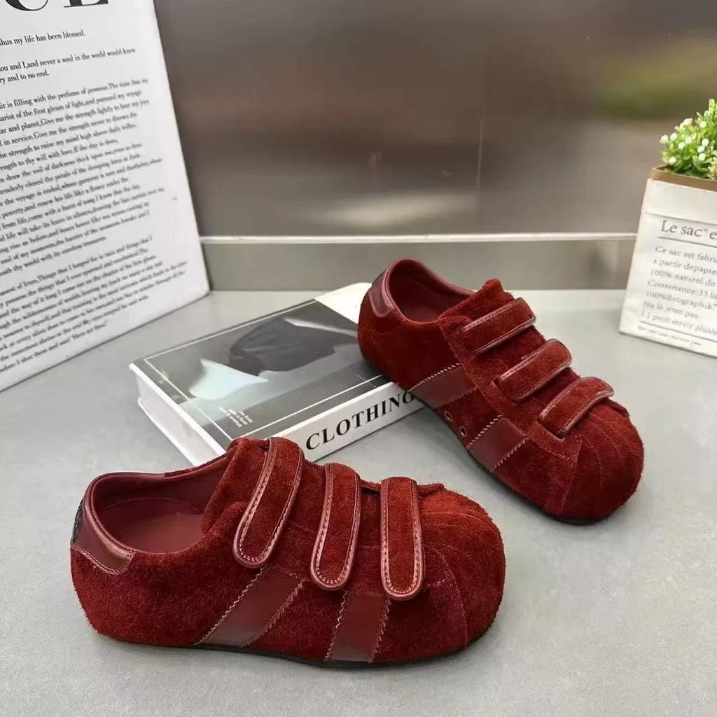 Platform shell head board shoes women's 2025 new autumn stupid big head bread shoes versatile flat bottom casual women's shoes