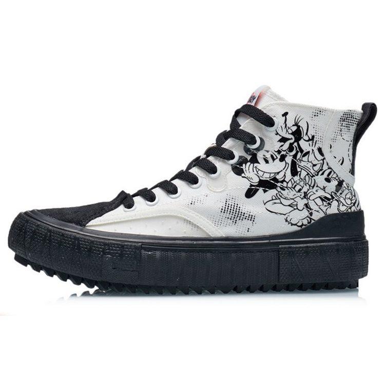 Li Ning X Disney Canvas Hi Shoes 'White Black' Women's AGCR180-5