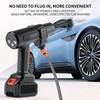 Battery Operated Brushless High Pressure Cleaner With Soap Dispenser And 180 Degree Rotating Nozzle For Car Home Garden Cleaning