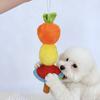 Dog Chew Toy Squeaky Fruit Skewer Puppy Teething Toy Crinkle Interactive Tug-of-War