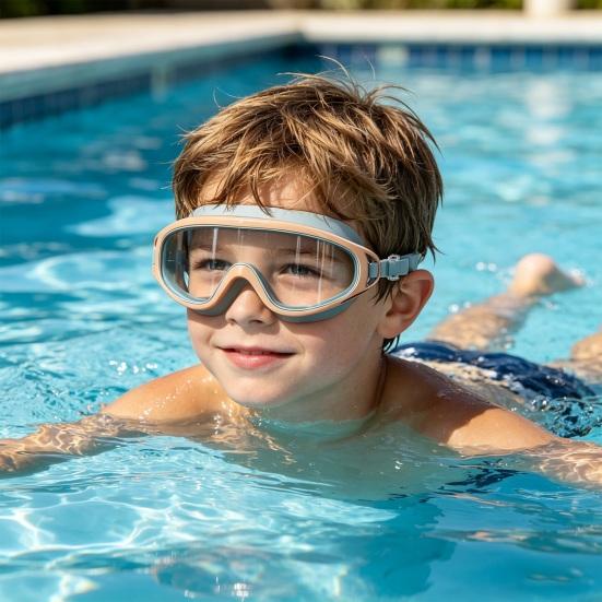 Children Swim Goggles with Earplugs Waterproof No Leakage Anti-Fog UV Protection
