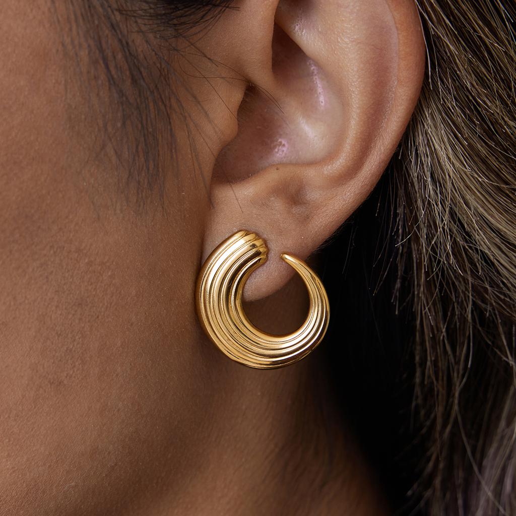 Youthway Minimalist C Shape Stud Earrings For Women  Gold Plated Party Daily Earrings Simple Fashion Jewelry Birthday Gift