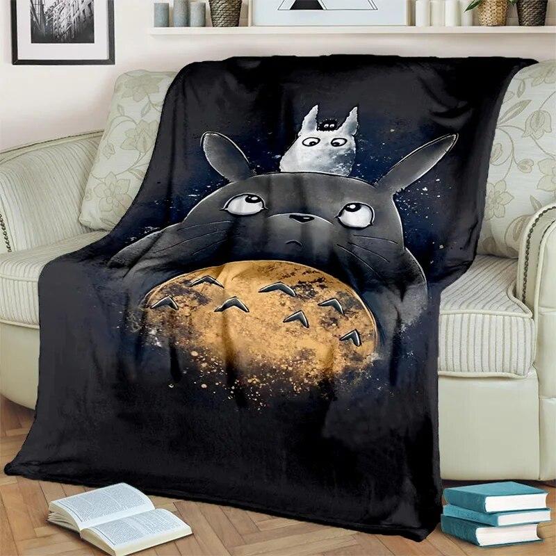 My Neighbor T-Totoro Anime Cartoon Blanket,Soft Throw Blanket for Home Bedroom Bed Sofa Picnic Travel Office Cover Blanket Kids