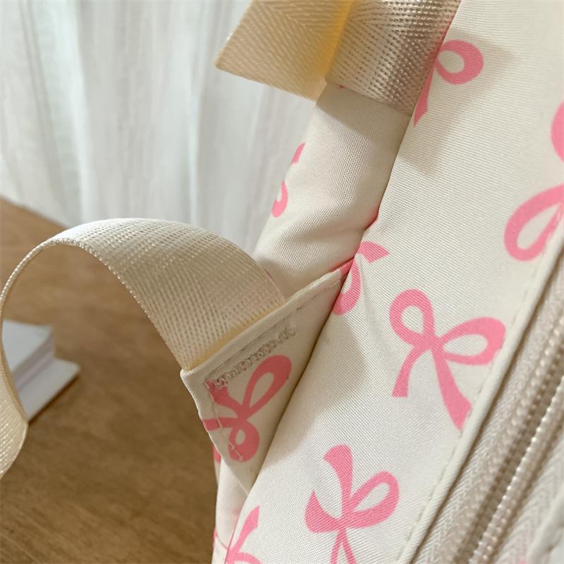 Three-piece Backpack Set Women's School Bag Bow Backpack Large Capacity Lightweight Backpack