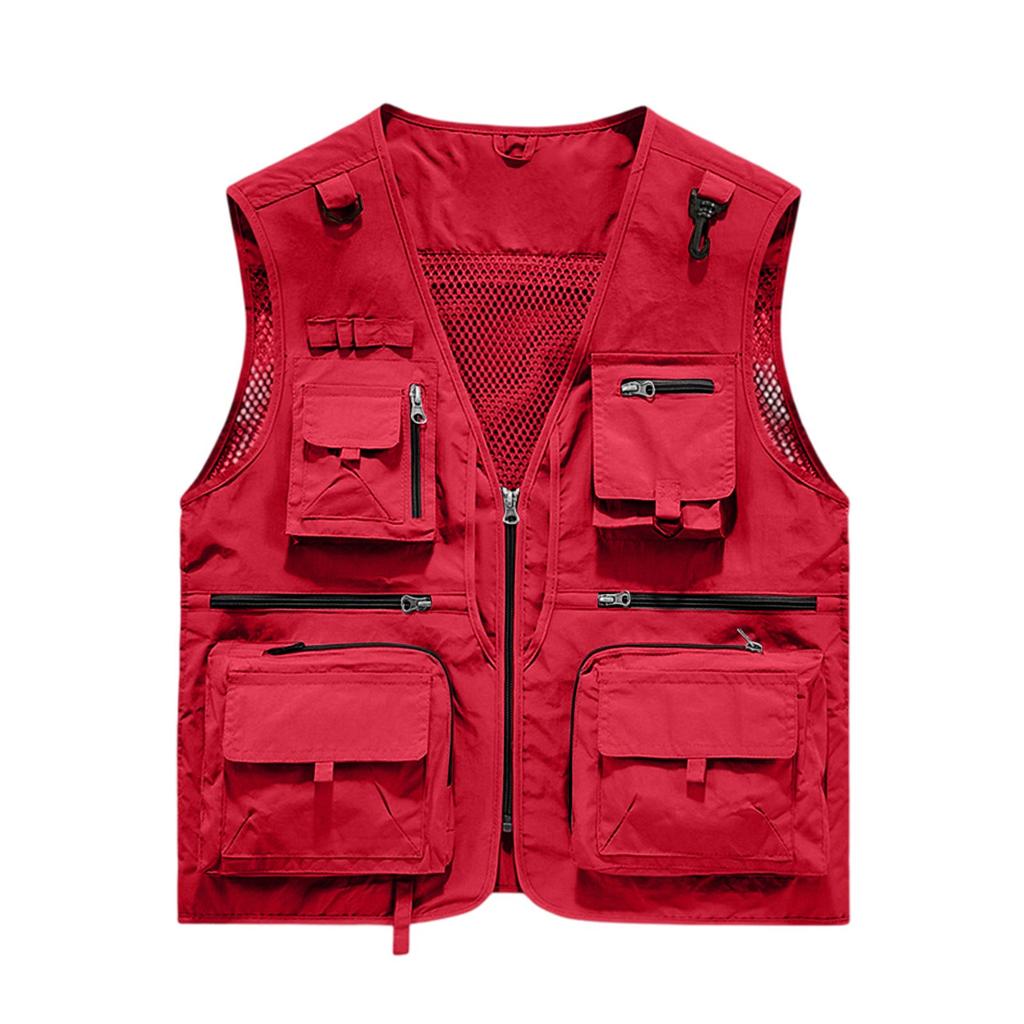 Men's Lightweight Breathable Vest with Multi Pockets for Outdoor Work Hiking
