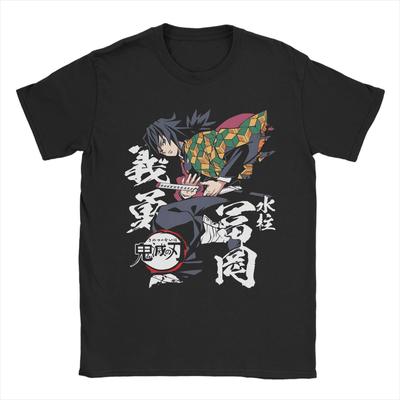 Impressive Giyu Tomioka Water Hashira Demon Slayer T Shirts Cotton Clothing Short Sleeve Round Neck Tees Plus Size T-Shirt