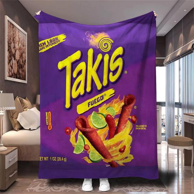 

1PC Vibrant Takis Chili Pattern Soft Flannel Blanket Ultra Cozy Bed Sofa Travel Throw Blanket Perfect Birthday Gift 100X150cm
