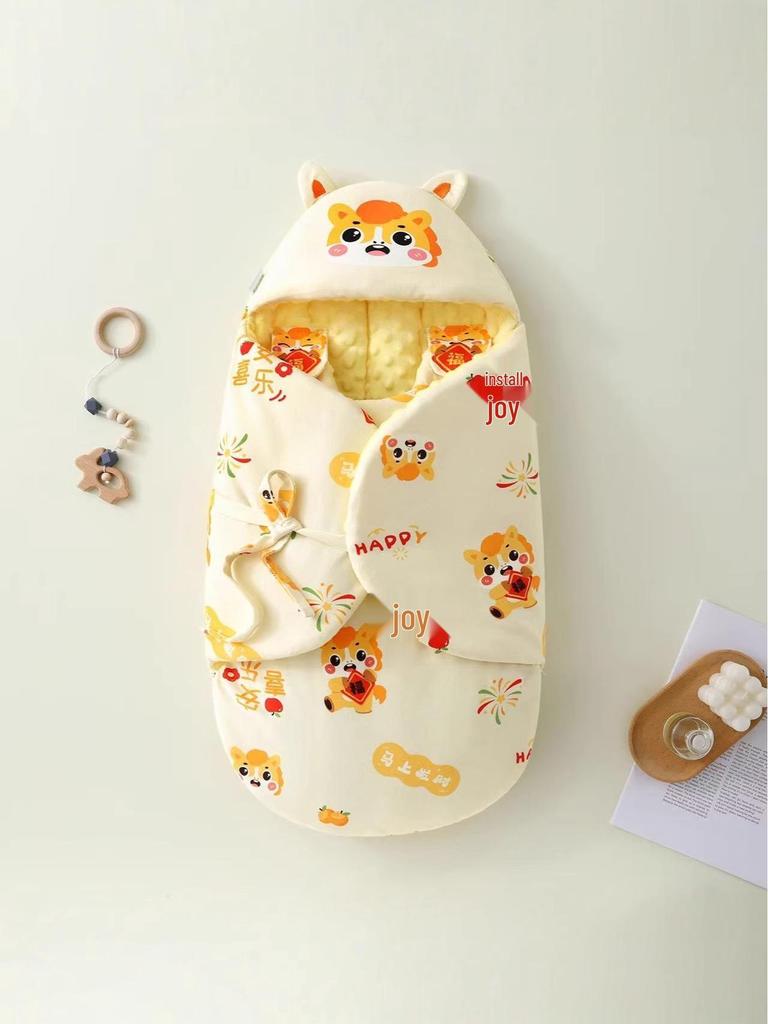 Newborn Anti-Kick Swaddle Sleeping Bag - Pure Cotton Winter/Autumn Thickened Baby Receiving Blanket