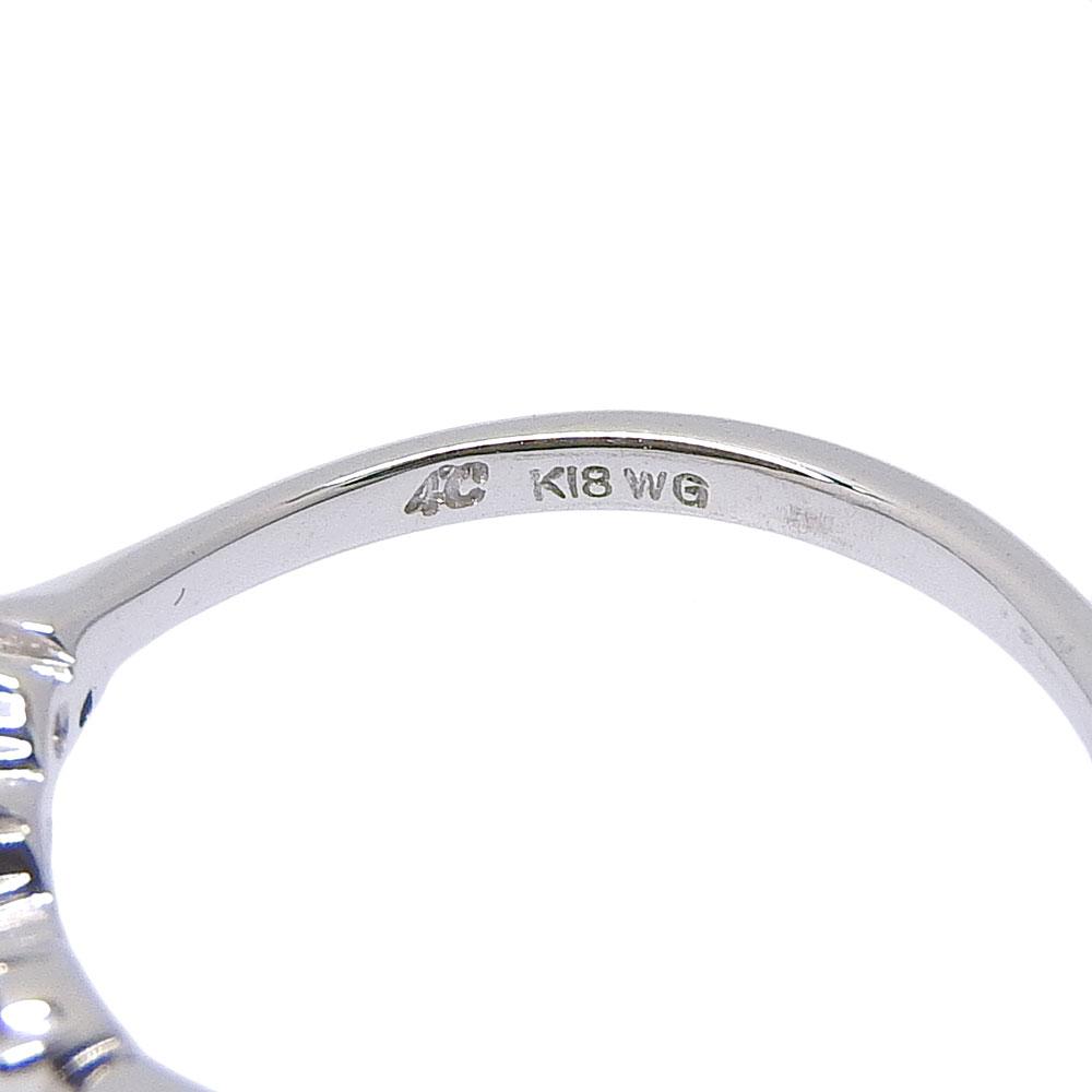 4℃ 5P Ring K18 white gold/diamond #4.1(US Size) 1.6g Women Used