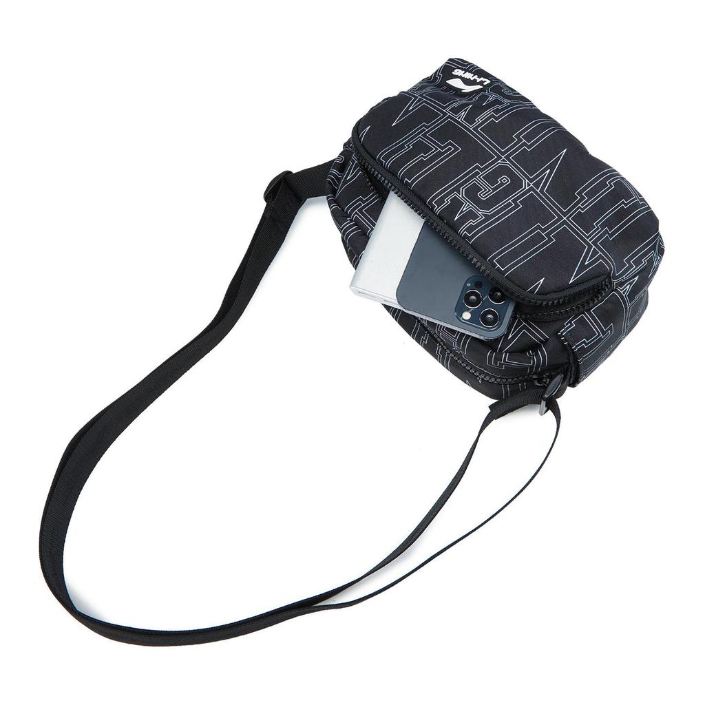 New LiNing Polyester Shoulder Bag, Crossbody Bag Unisex Black All Over Print ABDU203-3