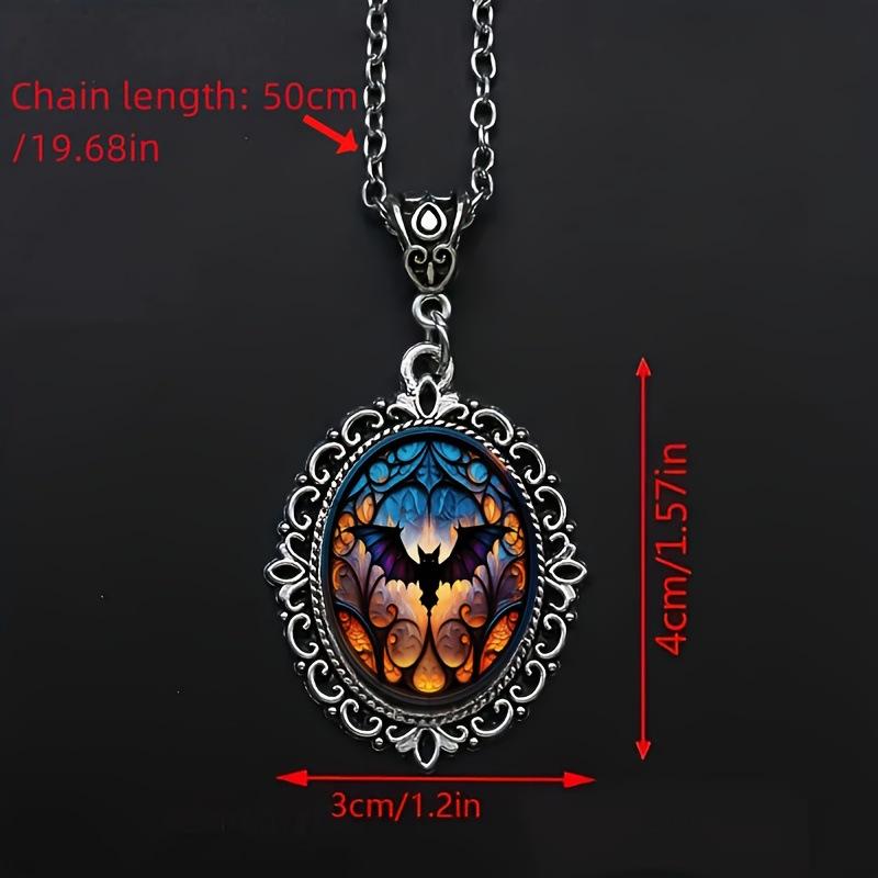 Wisiorek Gotycki Retro Nietoperz Wampirzy, Modna Biżuteria na Imprezę Halloweenową Prezent Naszyjnik