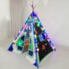 Rozkładany namiot dla dzieci ze światłami, wzór indiański, składany, w zestawie torba do przenoszenia, domek namiotowy do zabawy, basen z kulkami, łatwy montaż, do zabawy w domu i na zewnątrz, idealny jako