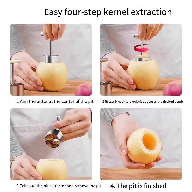 Household Fruit Core Extractor Stainless Steel Apple Pear Core Extractor Core Extractor Sydney Pear Hole Excavator Artifact