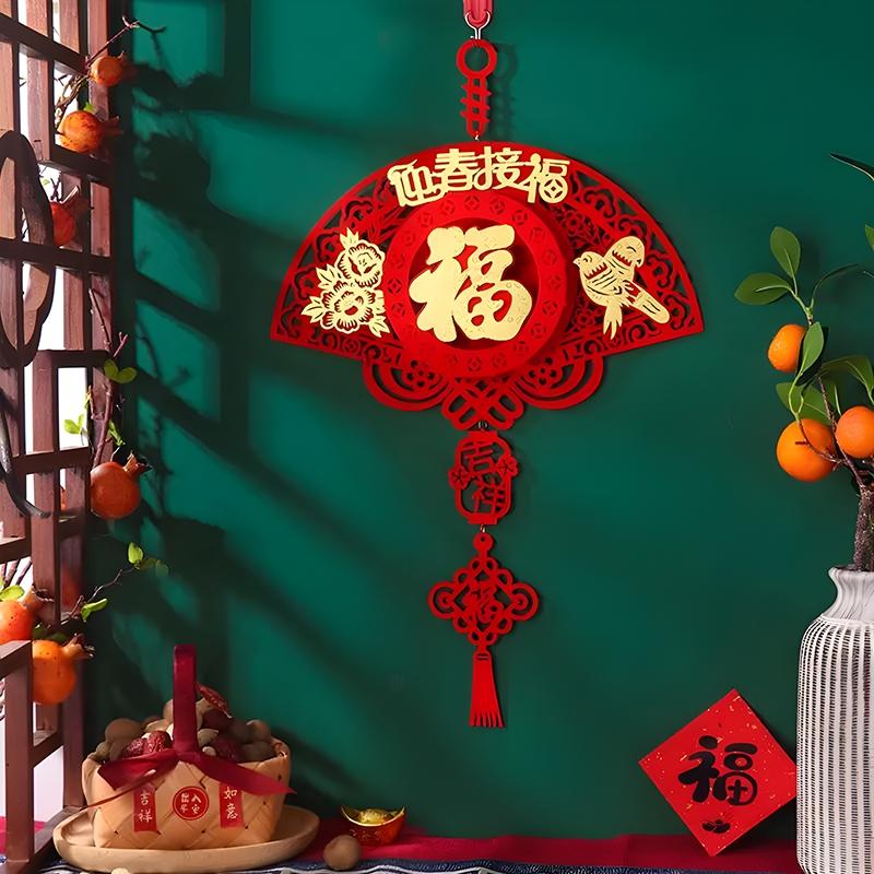 2025 Chinese New Year Hanging Ornament Chinese Spring Festival Decor Pendant Traditional New Year Tassels Door Window Decor