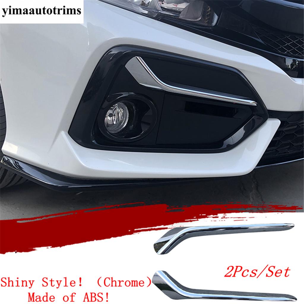 Front Rear Bumper Fog Lights Lamps Eyelid Eyebrow Strip Cover Trim For Honda Civic Hatchback   Carbon Fiber Accessories