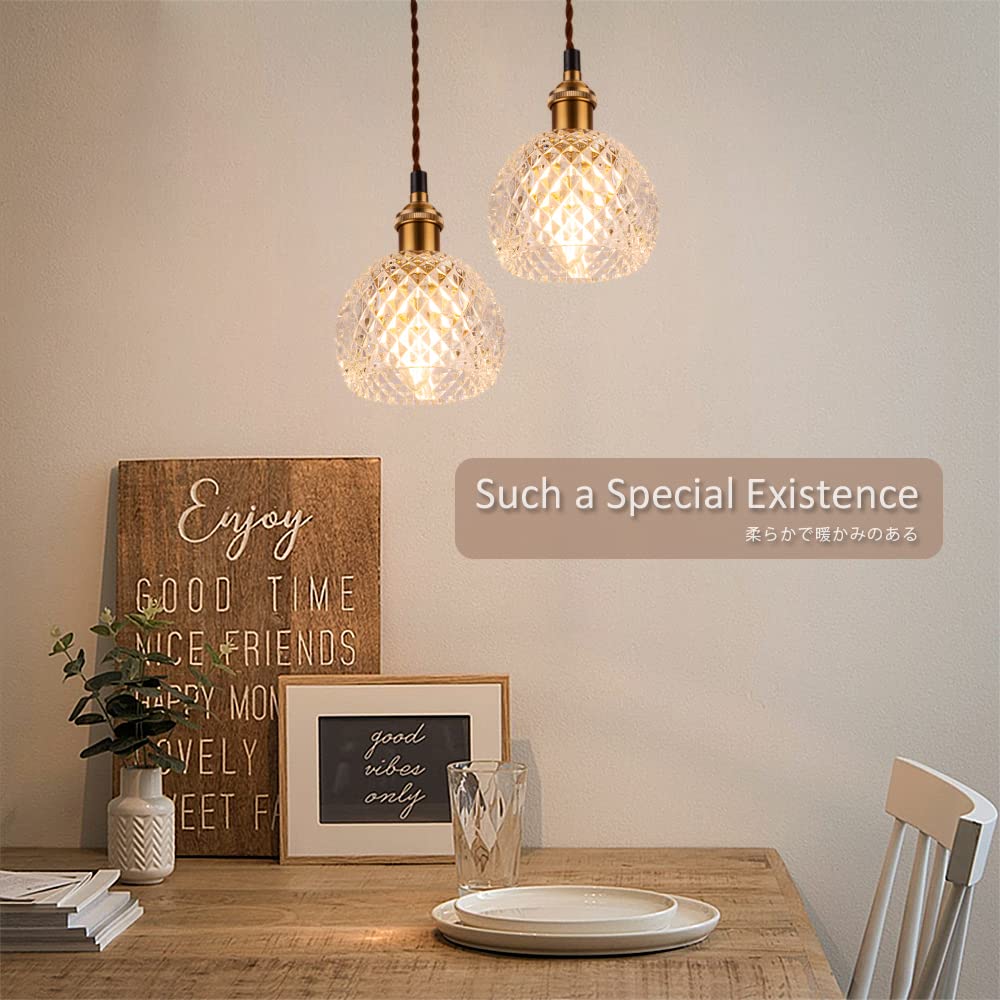 Cerdeco Delicate Glass Shade Pendant Light Hanging Creates a Rich Atmosphere with its Brass Plated and Glass E17 Ceiling Hook Lamp Sold PDT33 -