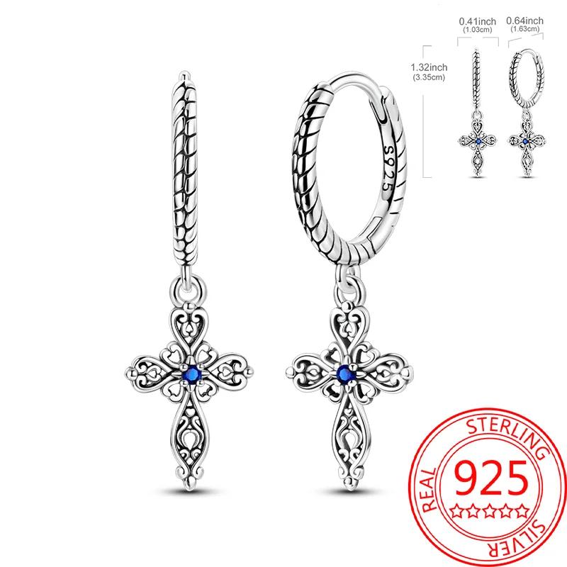 Kupfer-Creolen Ohrring Religion Kreuz Rund Geformt Mondstein Ohrring Für Frauen Schmuck Feines Geschenk Kann Tägliches Matching