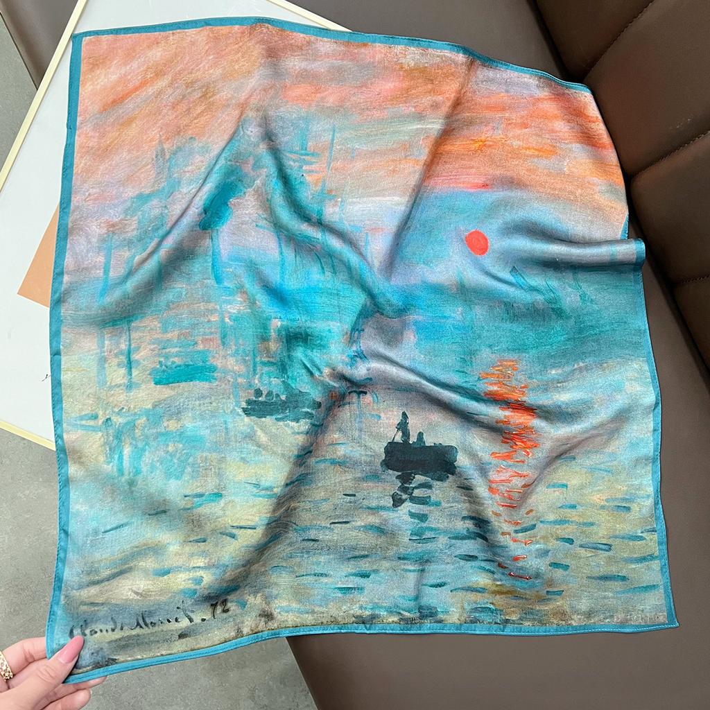 New 100% Natural Real Silk Scarf Fashion Lady Foulard Female Bandana Scarves  Women Hijab Shawl Wraps Square Neckerchief