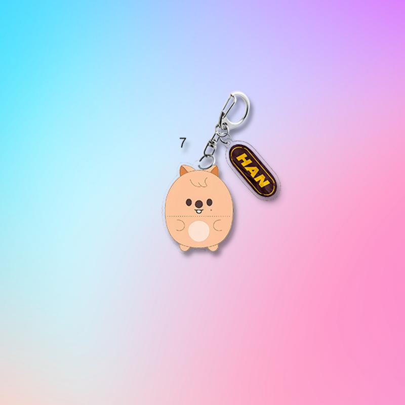 8pcs Stray Kids Acrylic Keychain with Member Name Charm, Cute Chubby Characters Bag Pendant, STAY Fans Kpop Accessory