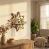 Mirror Wood Wall Mount Flower Shelf Sun Clouds Flower Stand Wall Flower Vase  Living Room