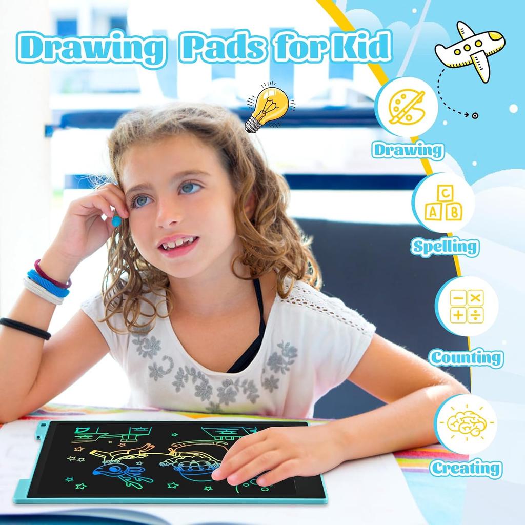 EooCoo Toys for Ages 3-8, Drawing Board 2 Pack, 12 Inch LCD Writing Tablet, Electronic Drawing Tablet, Girl/Boy Birthday Gift, Kids Toys, Drawing Pad