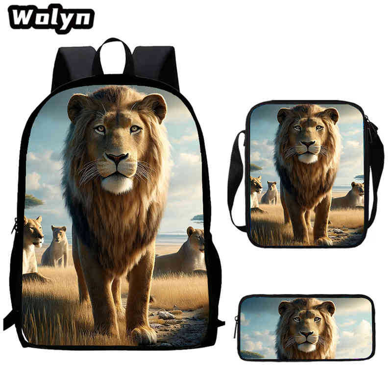 Lion King Schoolbag High Definition Printing Multi-Function Cross-Border Burden Reduction Large Capacity Backpack