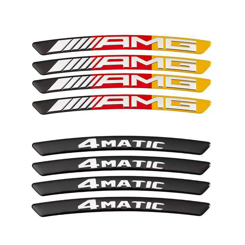4MATIC AMG Brabus Emblem Sticker for Mercedes Wheel Rim Hub Decoration